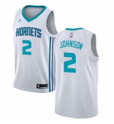 Womens Nike Jordan Charlotte Hornets 2 Larry Johnson Swingman White NBA Jersey Association Edition