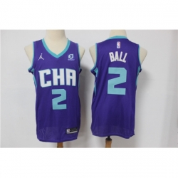 Youth Charlotte Hornets 2 LaMelo Ball Purple NBA Jordan Swingman 2021 Jordan Brand Jersey