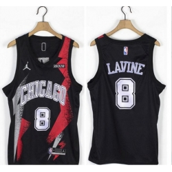 Men Bulls 8 Zach LaVine Black Jordan Brand Swingman Jersey