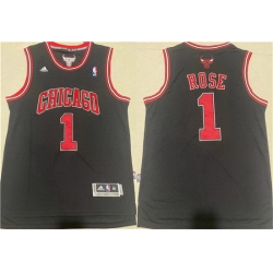 Men Chicago Bulls 1 Derrick Rose Black Stitched Basketball Jersey