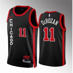 Men Chicago Bulls 11 Demar Derozan Black 2023 24 City Edition Stitched Basketball Jersey