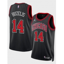 Men Chicago Bulls 14 Matas Buzelis Black 2024 Draft Statement Edition Stitched Basketball Jersey