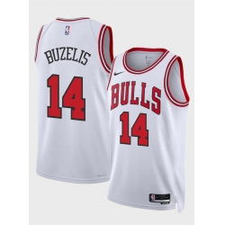 Men Chicago Bulls 14 Matas Buzelis White 2024 Draft Association Edition Stitched Basketball Jersey