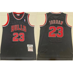 Men Chicago Bulls 23 Michael Jordan 1997 98 Black Throwback Stitched Jersey