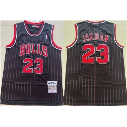 Men Chicago Bulls 23 Michael Jordan Black 1996 97 Throwback Stitched Jersey