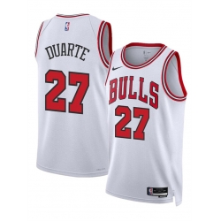 Men Chicago Bulls 27 Chris Duarte White 2024 Association Edition Stitched Basketball Jersey