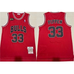 Men Chicago Bulls 33 Scottie Pippen Red 1997 98 Throwback Stitched Jersey
