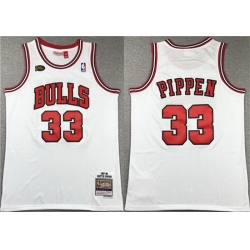 Men Chicago Bulls 33 Scottie Pippen White 1997 98 Stitched Basketball Jersey