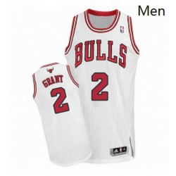 Mens Adidas Chicago Bulls 2 Jerian Grant Authentic White Home NBA Jersey