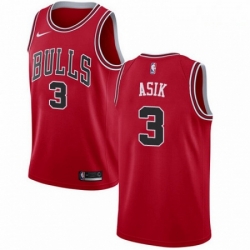 Mens Nike Chicago Bulls 3 Omer Asik Swingman Red Road NBA Jersey Icon Edition 