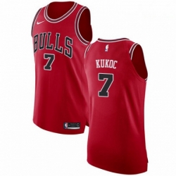 Mens Nike Chicago Bulls 7 Toni Kukoc Authentic Red Road NBA Jersey Icon Edition