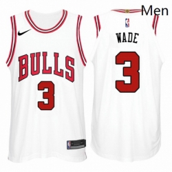 Nike NBA Chicago Bulls 3 Dwyane Wade Jersey 2017 18 New Season White Jersey 