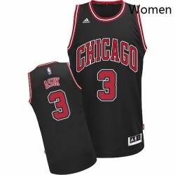 Womens Adidas Chicago Bulls 3 Omer Asik Swingman Black Alternate NBA Jersey 