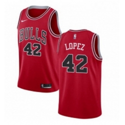 Youth Nike Chicago Bulls 42 Robin Lopez Swingman Red Road NBA Jersey Icon Edition