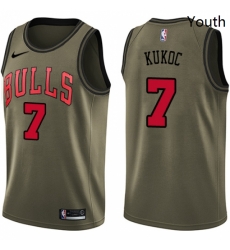 Youth Nike Chicago Bulls 7 Toni Kukoc Swingman Green Salute to Service NBA Jersey