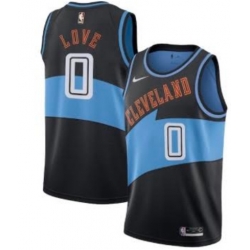 Men Cleveland Cavaliers 0 Kevin Love Black Blue Stitched Basketball Jersey