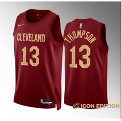 Men Cleveland Cavaliers 13 Tristan Thompson Wine Icon Edition Stitched Jersey