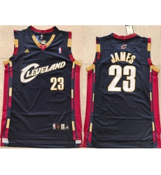 Men Cleveland Cavaliers 23 LeBron James Black Throwback Stitched Jersey