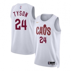 Men Cleveland Cavaliers 24 Jaylon Tyson White 2024 Draft Association Edition Stitched Jersey