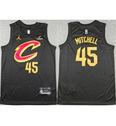 Men Cleveland Cavaliers 45 Donovan Mitchell Black Statement Edition Stitched Jersey