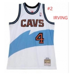 Men Cleveland Cavs #2 Kyrie Irving White Hard Classic M&N Jersey