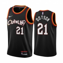 Men Nike Cleveland Cavaliers 21 Damyean Dotson Black NBA Swingman 2020 21 City Edition Jersey