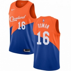 Mens Nike Cleveland Cavaliers 16 Cedi Osman Swingman Blue NBA Jersey City Edition 