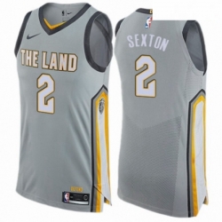 Mens Nike Cleveland Cavaliers 2 Collin Sexton Authentic Gray NBA Jersey City Edition 