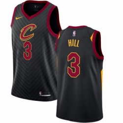 Mens Nike Cleveland Cavaliers 3 George Hill Authentic Black NBA Jersey Statement Edition 