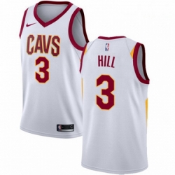 Mens Nike Cleveland Cavaliers 3 George Hill Swingman White NBA Jersey Association Edition 