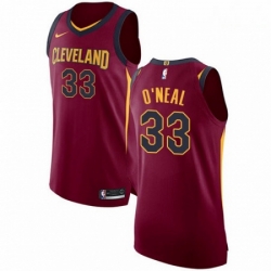 Mens Nike Cleveland Cavaliers 33 Shaquille ONeal Authentic Maroon Road NBA Jersey Icon Edition