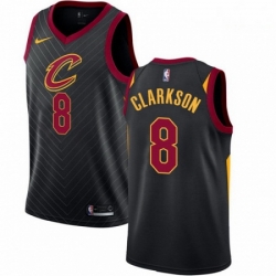 Mens Nike Cleveland Cavaliers 8 Jordan Clarkson Swingman Black NBA Jersey Statement Edition 