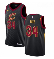 Youth Nike Cleveland Cavaliers 34 Tyrone Hill Authentic Black Alternate NBA Jersey Statement Edition