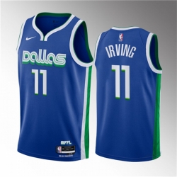 Men Dallas Mavericks 11 Kyrie Irving Blue 2022 23 City Edition Stitched Basketball Jersey