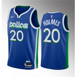 Men Dallas Mavericks 20 Richaun Holmes Blue 2023 Draft City Edition Stitched Basketball Jersey