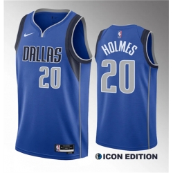 Men Dallas Mavericks 20 Richaun Holmes Blue 2023 Draft Icon Edition Stitched Basketball Jersey