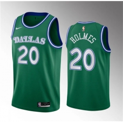 Men Dallas Mavericks 20 Richaun Holmes Green 2023 Draft Classic Edition Stitched Basketball Jersey