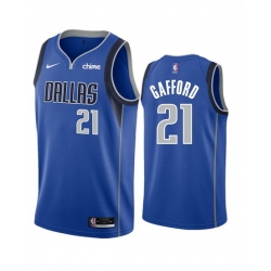 Men Dallas Mavericks 21 Daniel Gafford Blue Icon Edition Stitched Basketball Jersey