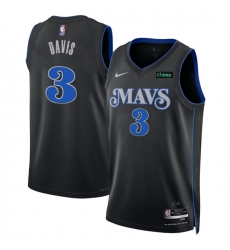 Men Dallas Mavericks 3 Anthony Davis Black 2025 City Edition Stitched Basketball Jersey