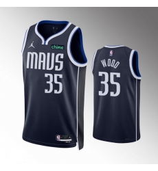 Men Dallas Mavericks 35 Christian Wood Navy Statement Edition Stitched Basketball Jersey