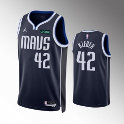 Men Dallas Mavericks 42 Maxi Kleber Navy Statement Edition Stitched Basketball Jersey