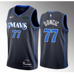 Men Dallas Mavericks 77 Luka Doncic Black 2023 24 City Edition Stitched Basketball Jersey