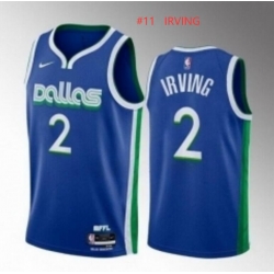 Men's Dallas Mavericks #11 Kyrie Irving Blue City Edition Stitched Basketball Jersey