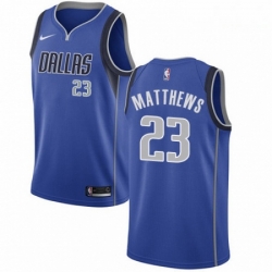 Mens Nike Dallas Mavericks 23 Wesley Matthews Swingman Royal Blue Road NBA Jersey Icon Edition