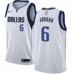 Mens Nike Dallas Mavericks 6 DeAndre Jordan Swingman White NBA Jersey Association Edition 