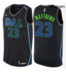 Womens Nike Dallas Mavericks 23 Wesley Matthews Swingman Black NBA Jersey City Edition