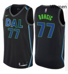 Womens Nike Dallas Mavericks 77 Luka Doncic Swingman Black NBA Jersey City Edition 