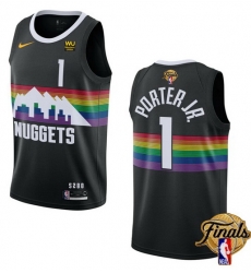 Men Denver Nuggets 1 Michael Porter Jr  Black 2023 Finals City Edition Stitched Basketball Jersey