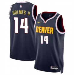 Men Denver Nuggets 14 DaRon Holmes II Navy 2024 Draft Icon Edition Stitched Basketball Jersey