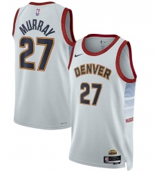 Men Denver Nuggets 27 Jamal Murray Silver 2022 23 City Edition Stitched Jersey